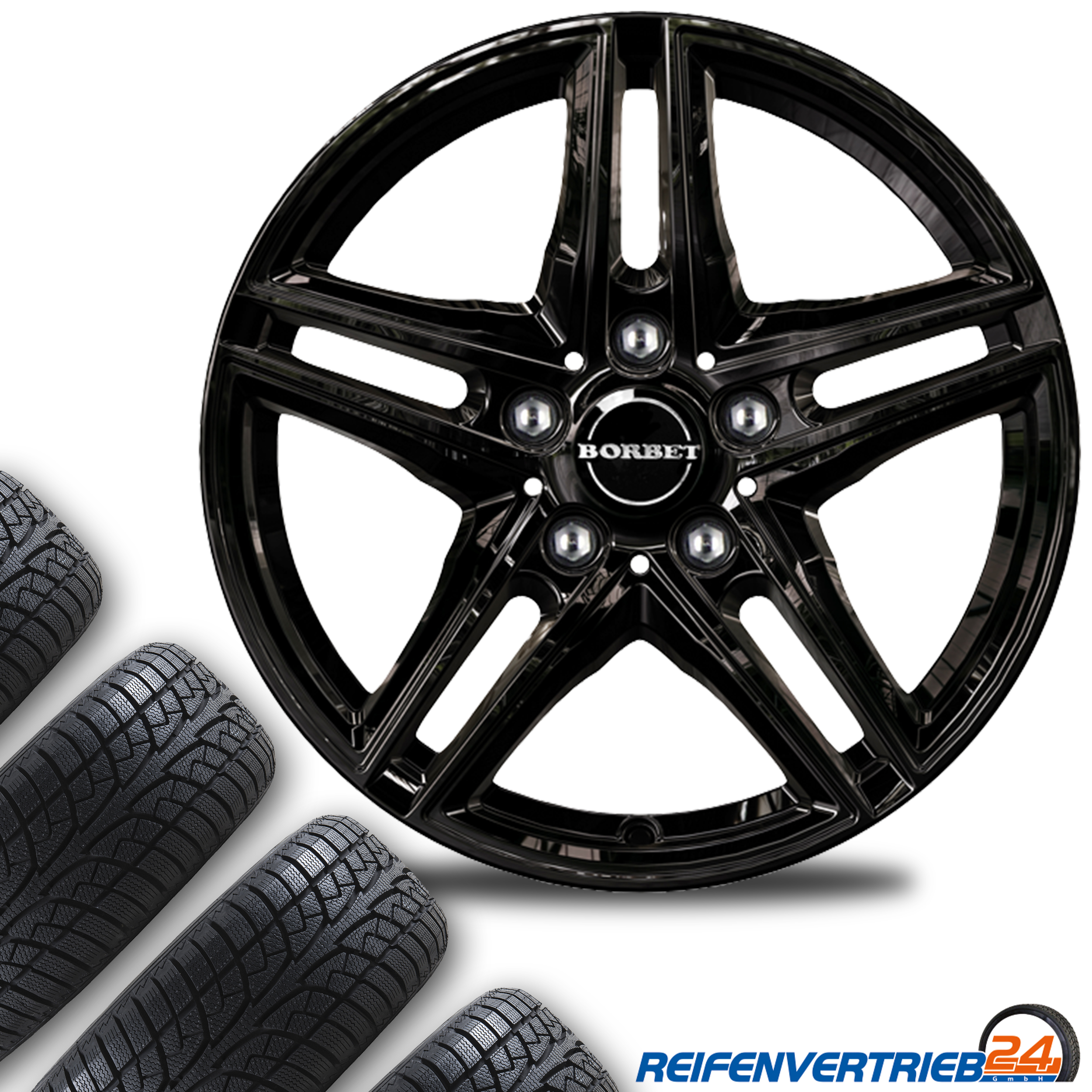 Borbet XR 7,5x17 5x120 ET 35 & Continental WinterContact TS 850 P 225/50 R17 98H