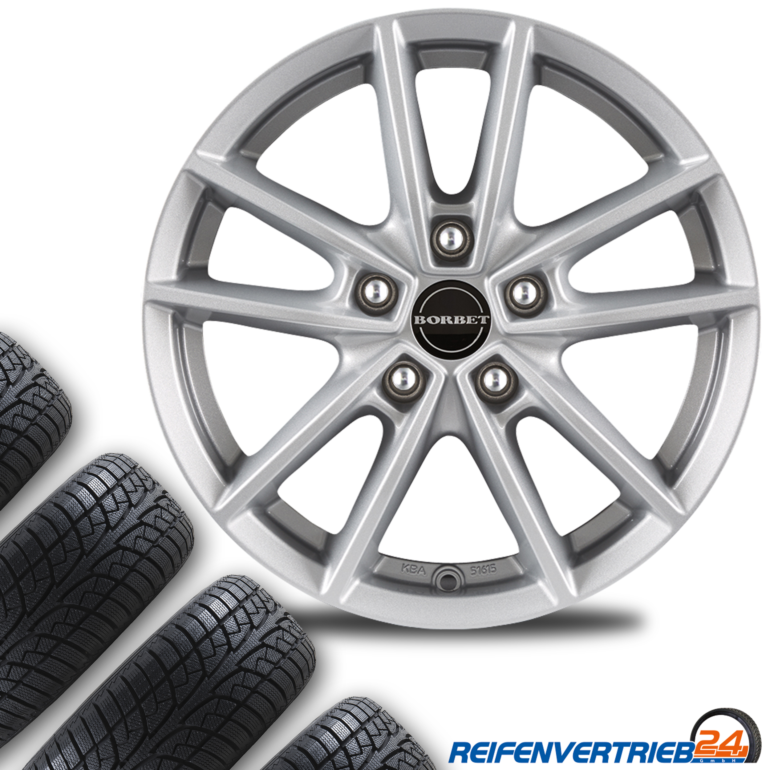 Borbet W 7,0x17 5x112 ET 43 & Pirelli Powergy Winter 225/45 R17 94V