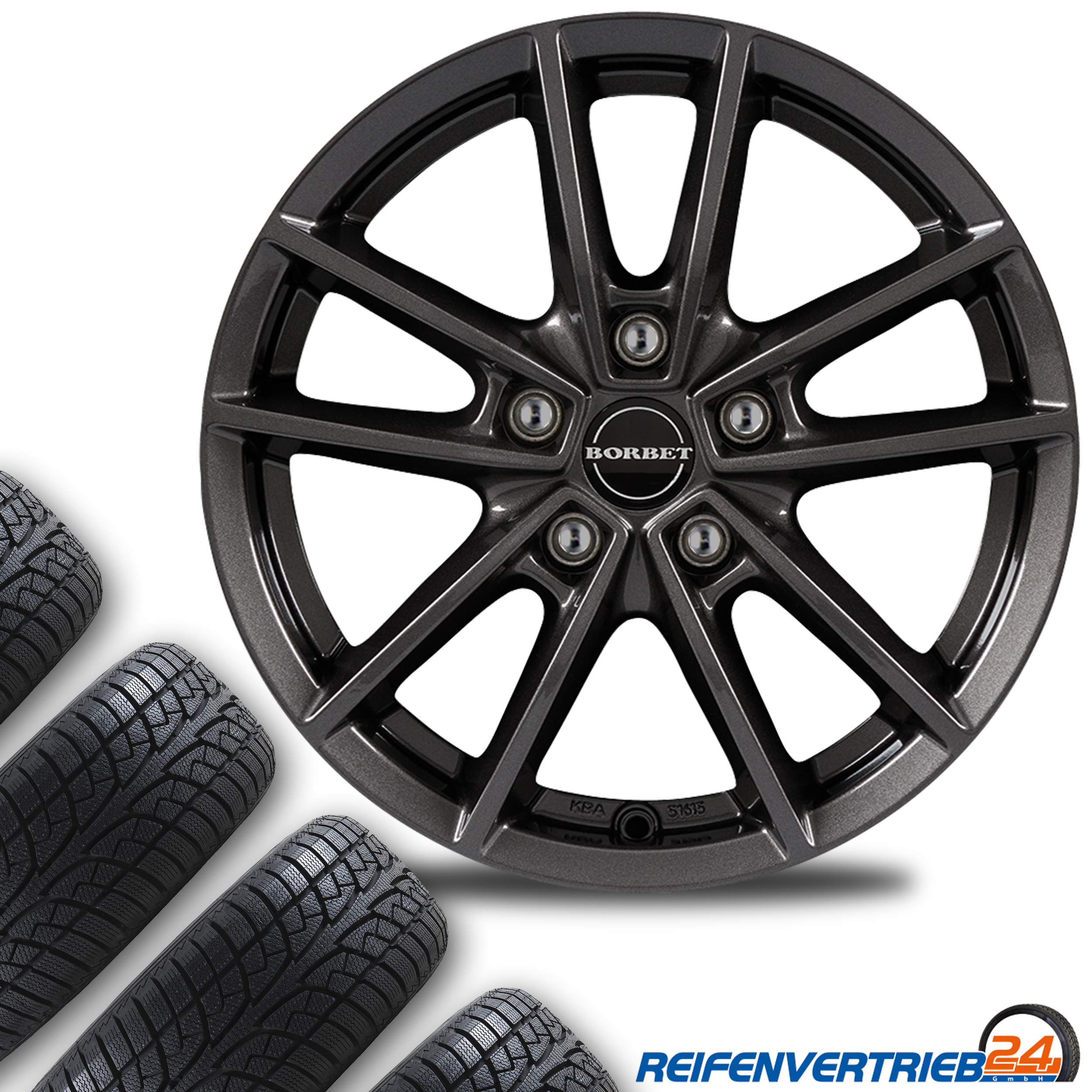 Borbet W 8,0x19 5x112 ET 37 & Dunlop All Season 2 235/55 R19 105W
